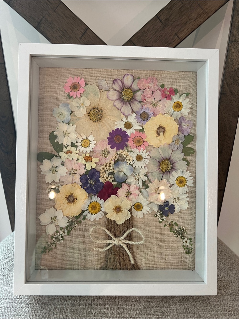 Homemade Pressed Flower Shadowbox